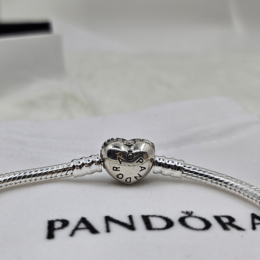 Pandora Heart ❤️ snake chain bracelet. - Picture 3 of 7